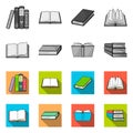 Isolated object of library and textbook icon. Set of library and school stock vector illustration. Royalty Free Stock Photo