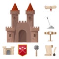 Isolated object of medieval and history sign. Set of medieval and tournament vector icon for stock. Royalty Free Stock Photo