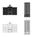 Vector illustration of municipal and center icon. Collection of municipal and estate   stock vector illustration. Royalty Free Stock Photo