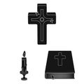 Isolated object of muslim and items sign. Set of muslim and candle vector icon for stock.