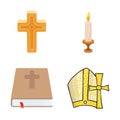 Isolated object of muslim and items symbol. Set of muslim and candle vector icon for stock.