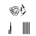 Isolated object of office and supply icon. Set of office and school stock vector illustration. Royalty Free Stock Photo