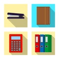 Isolated object of office and supply icon. Set of office and school stock vector illustration. Royalty Free Stock Photo