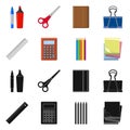 Isolated object of office and supply icon. Set of office and school stock vector illustration. Royalty Free Stock Photo