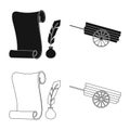 Isolated object of old and culture icon. Set of old and renaissance stock vector illustration. Royalty Free Stock Photo