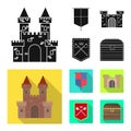 Isolated object of old and culture icon. Set of old and renaissance stock vector illustration. Royalty Free Stock Photo