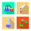 Vector illustration of pharmacy and education icon. Collection of pharmacy and pharmacology stock symbol for web.