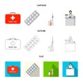 Isolated object of pharmacy and hospital symbol. Set of pharmacy and business vector icon for stock. Royalty Free Stock Photo