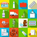 Isolated object of pharmacy and hospital symbol. Set of pharmacy and business vector icon for stock. Royalty Free Stock Photo