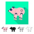 Isolated object of pig and robotic icon. Collection of pig and cybernetics stock symbol for web.