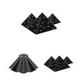 Vector illustration of pyramid and egypt icon. Set of pyramid and egypt stock vector illustration. Royalty Free Stock Photo