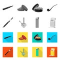 Isolated object of refuse and stop symbol. Set of refuse and habit vector icon for stock. Royalty Free Stock Photo