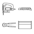 Vector illustration of repair and toolbox symbol. Set of repair and renovation vector icon for stock.