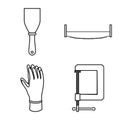 Vector illustration of repair and toolbox icon. Set of repair and renovation stock symbol for web.