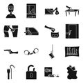 Isolated object of robber and villain icon. Collection of robber and police stock symbol for web.