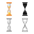 Isolated object of sandglass and clock sign. Web element of sandglass and countdown stock vector illustration. Royalty Free Stock Photo