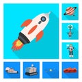 Vector illustration of science and cosmic icon. Set of science and technology stock symbol for web. Royalty Free Stock Photo