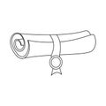 Isolated object of scroll and aged icon. Set of scroll and paper stock vector illustration. Royalty Free Stock Photo