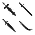 Isolated object of sharp and blade logo. Collection of sharp and dagger vector icon for stock. Royalty Free Stock Photo