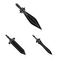 Vector illustration of sharp and blade sign. Collection of sharp and dagger stock vector illustration. Royalty Free Stock Photo