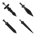 Vector illustration of sharp and blade symbol. Collection of sharp and dagger stock vector illustration. Royalty Free Stock Photo