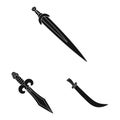 Vector illustration of sharp and blade icon. Set of sharp and dagger stock symbol for web. Royalty Free Stock Photo