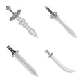 Isolated object of sharp and blade symbol. Collection of sharp and dagger vector icon for stock. Royalty Free Stock Photo