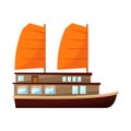 Isolated object of ship and vietnamese icon. Set of ship and boat stock vector illustration.