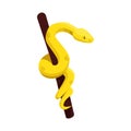 Isolated object of snake and yellow logo. Web element of snake and jungle stock vector illustration.