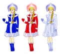 Snow Maiden in three colors