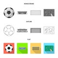 Isolated object of soccer and gear logo. Collection of soccer and tournament vector icon for stock. Royalty Free Stock Photo