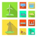 Isolated object of source and environment icon. Collection of source and bio stock vector illustration. Royalty Free Stock Photo