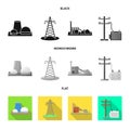 Isolated object of source and environment icon. Collection of source and bio stock vector illustration. Royalty Free Stock Photo