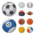Vector illustration of sport and ball symbol. Collection of sport and athletic vector icon for stock.