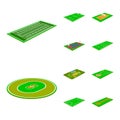 Isolated object of stadium and grass icon. Collection of stadium and game vector icon for stock. Royalty Free Stock Photo