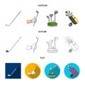 Isolated object of and stick icon. Collection of and golf stock vector illustration.