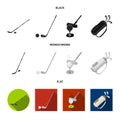 Isolated object of and stick logo. Set of and golf vector icon for stock.