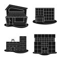 Isolated object of supermarket and building icon. Collection of supermarket and commercial stock vector illustration. Royalty Free Stock Photo