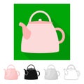 Vector illustration of teapot and tea symbol. Set of teapot and porcelain stock symbol for web.