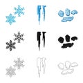 Vector illustration of texture and frozen logo. Collection of texture and transparent vector icon for stock.