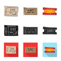 Vector Illustration Of Ticket And Admission Icon. Collection Of Ticket And Event Vector Icon For Stock.