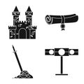 Isolated object of traditional and renaissance symbol. Set of traditional and history vector icon for stock. Royalty Free Stock Photo