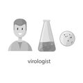 Isolated object of virologist and doctor icon. Set of virologist and safety vector icon for stock.