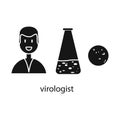 Isolated object of virologist and doctor logo. Set of virologist and safety vector icon for stock.