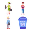 Isolated object of waste and garbage icon. Set of waste and pollution stock vector illustration.