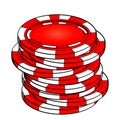 Isolated object on white background.. Playing chips, casino. Vector Royalty Free Stock Photo