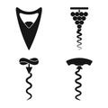 Isolated object of winery and mechanical icon. Set of winery and corkscrew stock symbol for web. Royalty Free Stock Photo