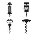 Isolated object of winery and mechanical symbol. Collection of winery and corkscrew vector icon for stock. Royalty Free Stock Photo