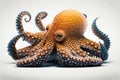 Isolated octopus, white background. Generative AI Royalty Free Stock Photo