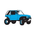 Isolated off road cartoon jeep